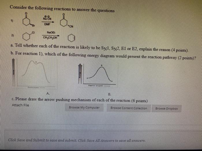 Solved Consider the following reactions to answer the | Chegg.com