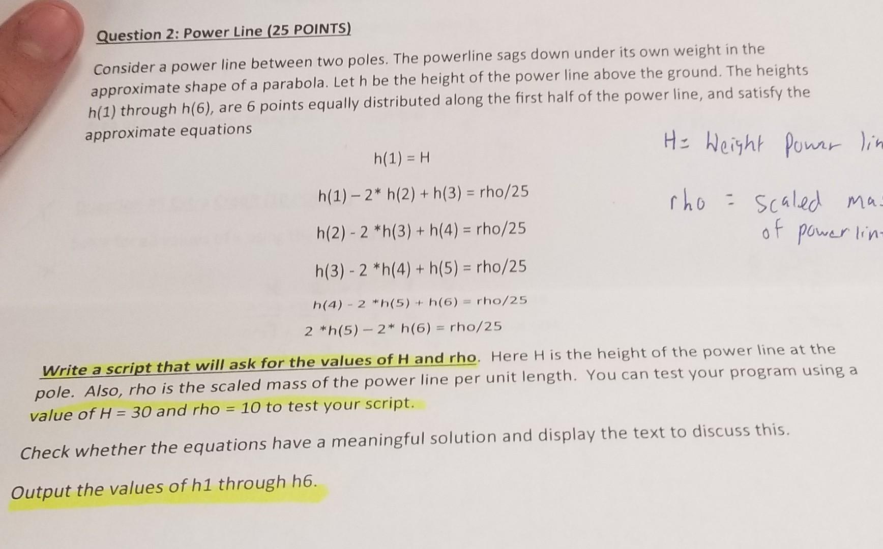 Solved Question 2: Power Line (25 POINTS) Consider a power | Chegg.com