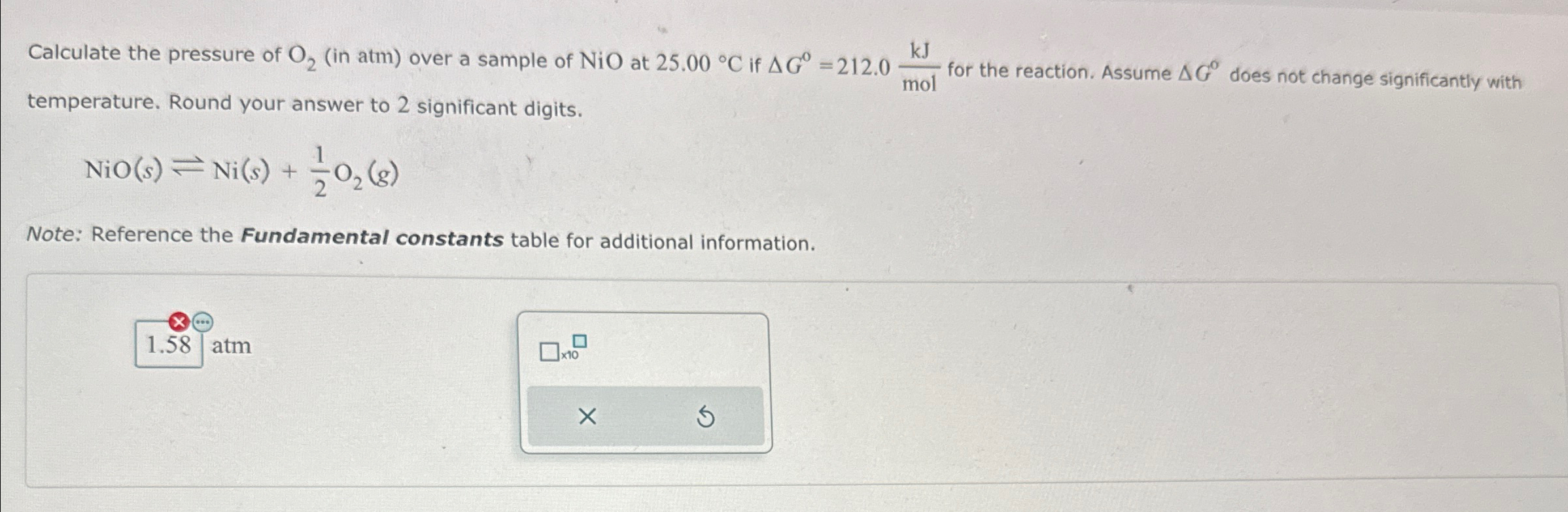 Solved Calculate the pressure of O2 (in atm) ﻿over a sample | Chegg.com