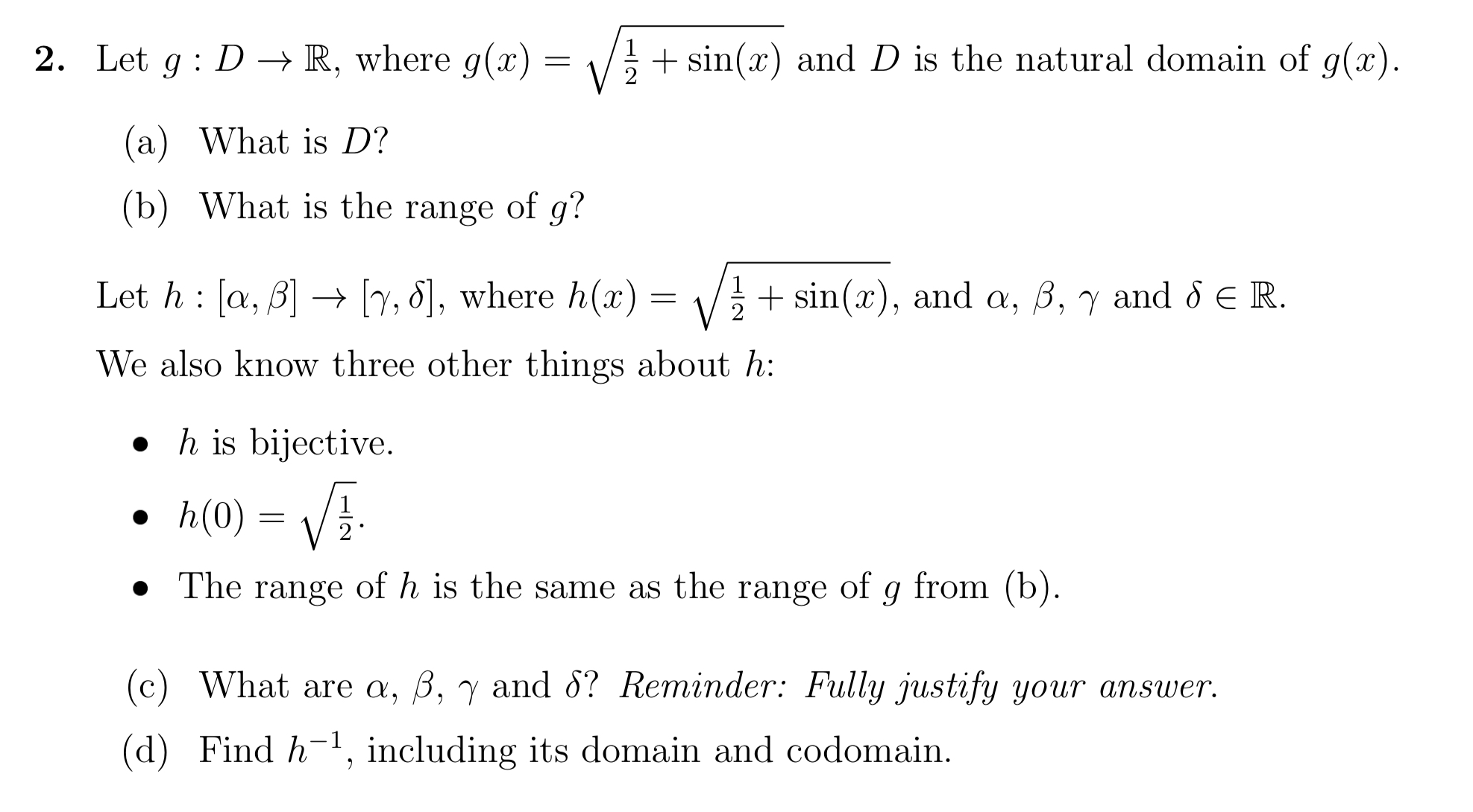 Solved Let G D→r ﻿where G X 12 Sin X 2 ﻿and D ﻿is The