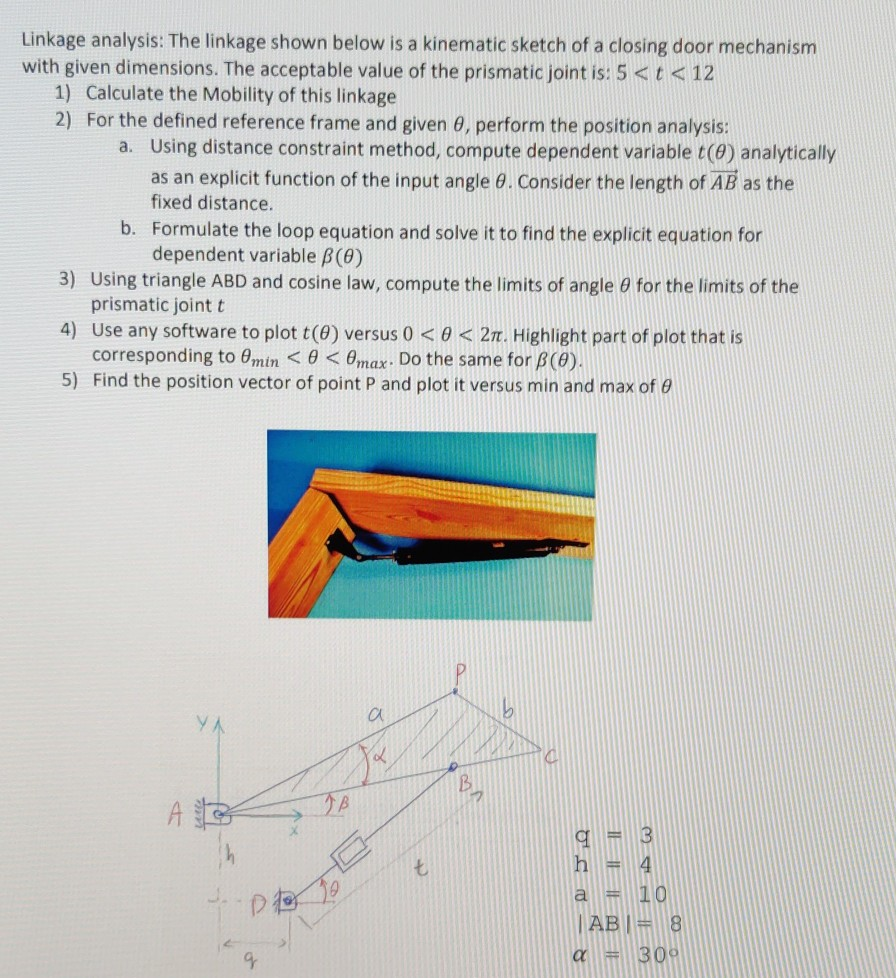 Solved Linkage analysis The linkage shown below is a