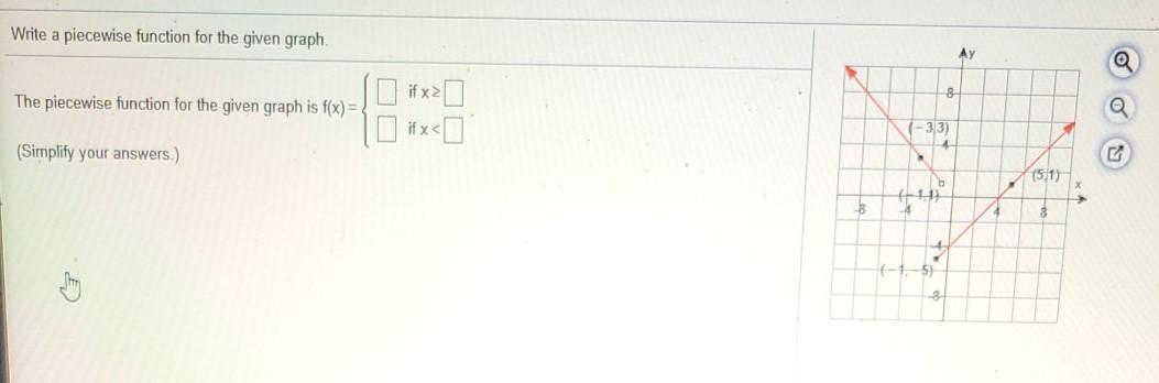Solved Write a piecewise function for the given graph Ау if | Chegg.com