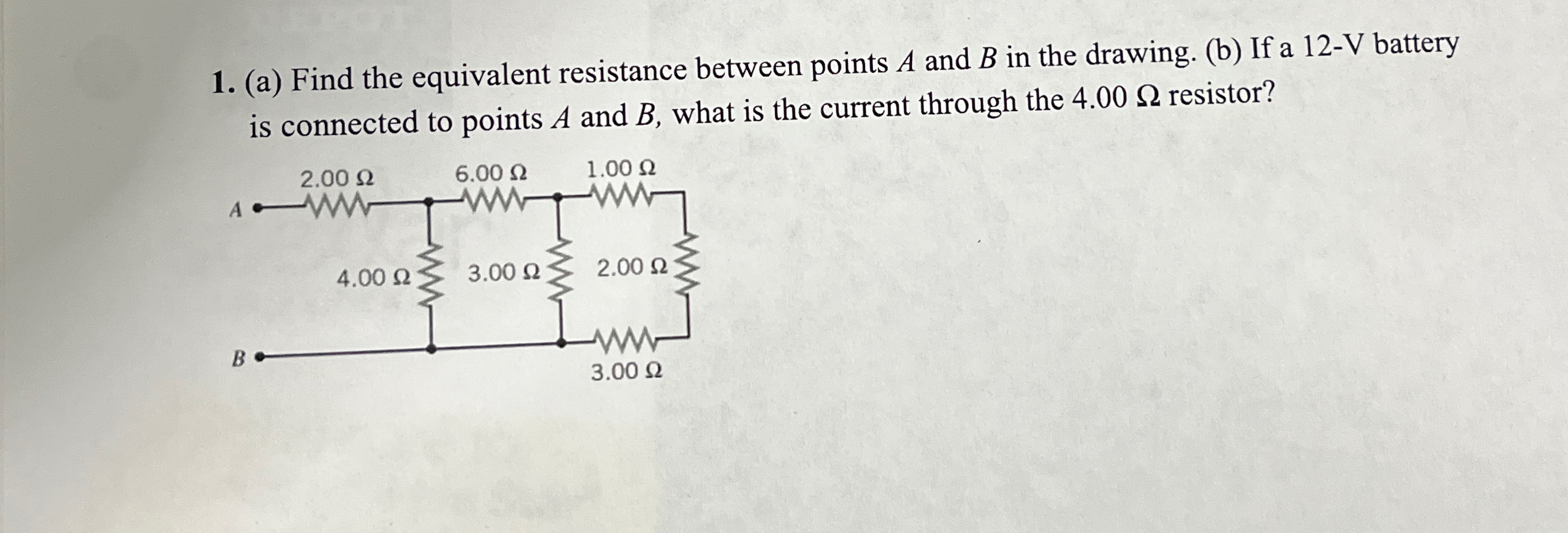 Solved (a) ﻿Find the equivalent resistance between points A | Chegg.com