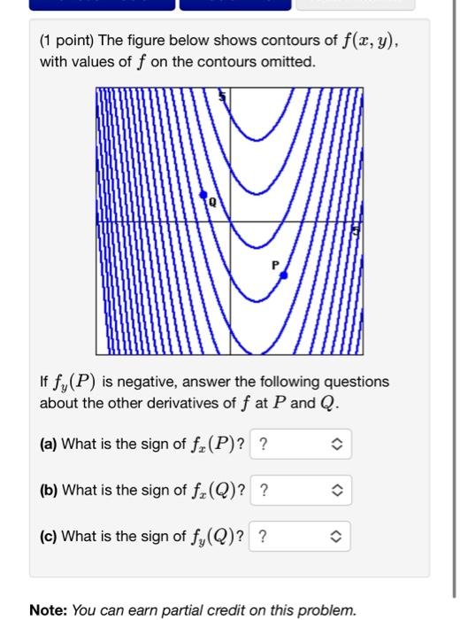 1 Point The Figure Below Shows Contours Of Fxy 0922