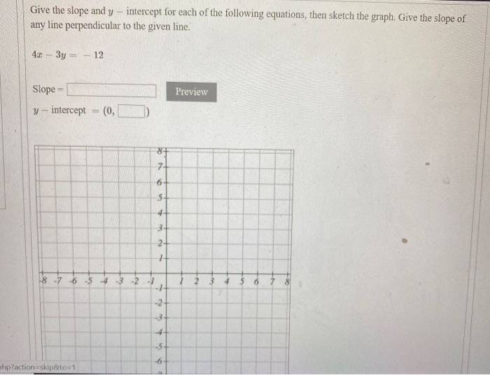 Solved Give the slope and y - intercept for each of the | Chegg.com
