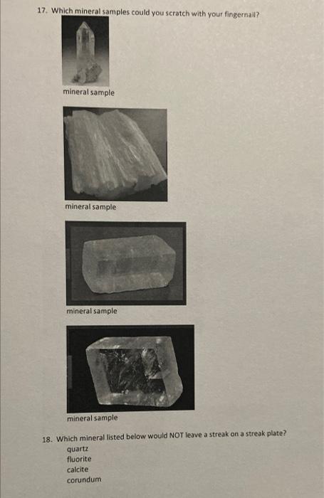 Solved SEDIMENTARY ROCKS LAB EXPERIMENT1 S 1. Select the | Chegg.com