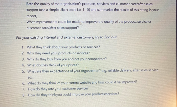 Solved PART A: Design and Implement Customer Questionnaire | Chegg.com