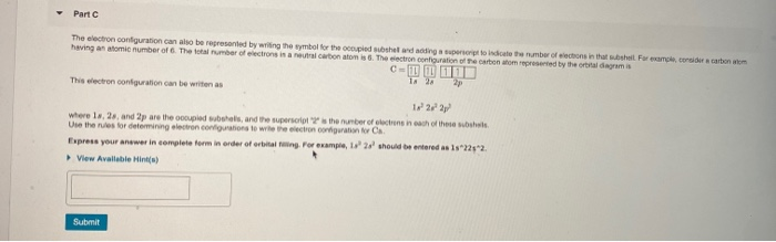 Solved Part The electron configuration can also be | Chegg.com