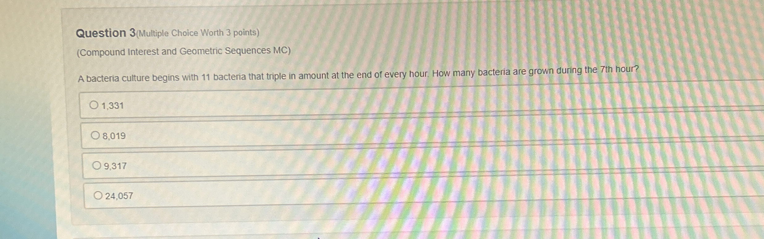 Solved Question 3 (Multiple Choice Worth 3 ﻿points)(Compound | Chegg.com