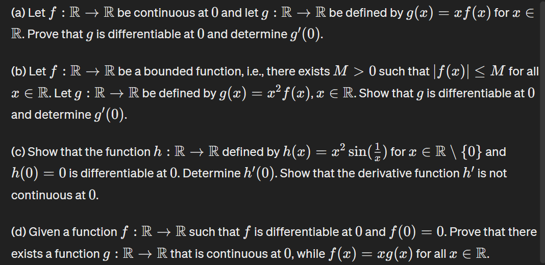 Solved the following questions are from real analysis, | Chegg.com