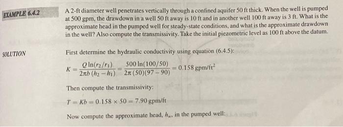 Solved 6.4.2 Rework example 6.4 .2 with a pumping rate of | Chegg.com