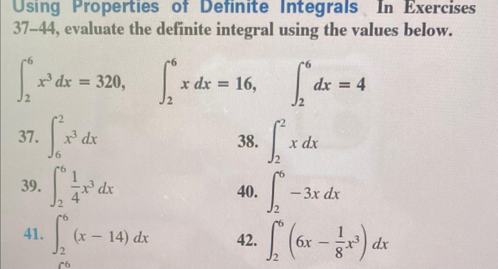 Solved Evaluate the definite integrals using properties of