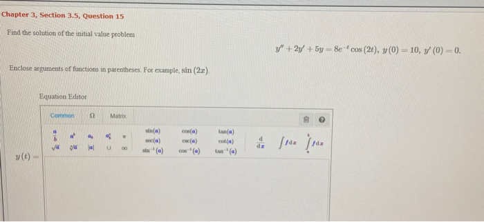 Solved Chapter 3, Section 3.5, Question 15 Find The Solution | Chegg.com