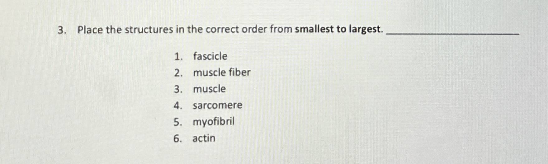 Solved Place the structures in the correct order from | Chegg.com