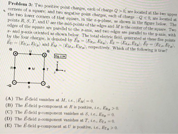 Solved Problem 3: Two positive point charges, each of charge | Chegg.com