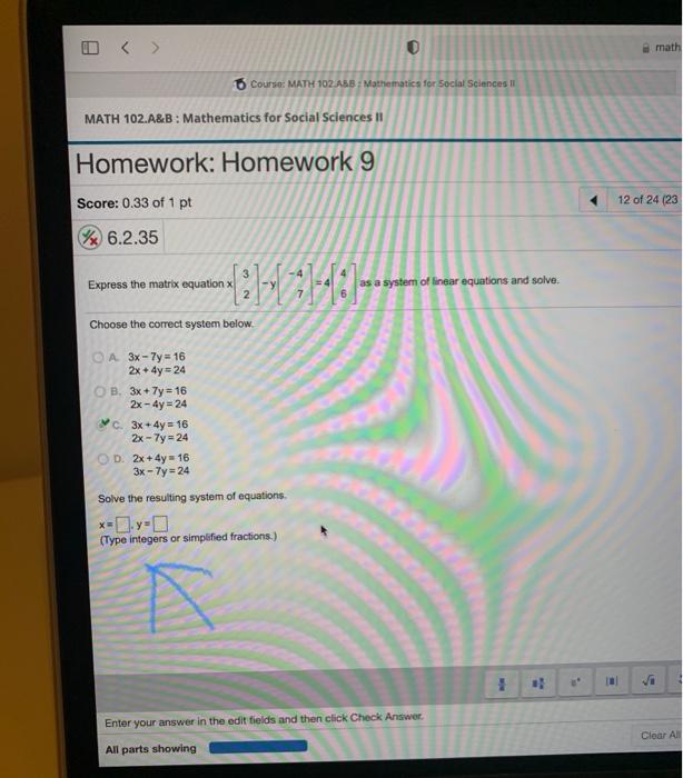 Solved 0 math Course: MATH 102 ASB : Mathematics for Social | Chegg.com