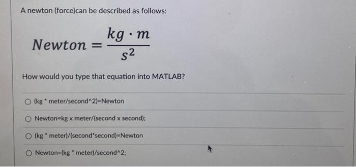 Newton 2024 kg m