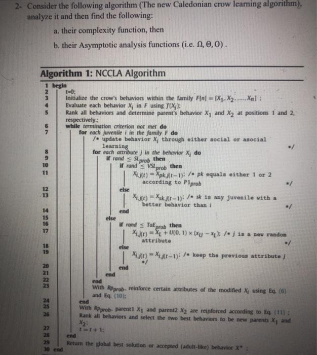 Solved 2. Consider the following algorithm (The new | Chegg.com