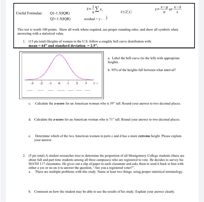 Solved X=-3x +2(s) 2=X-4 Useful Formulae: Q1-1.5(IQR) | Chegg.com