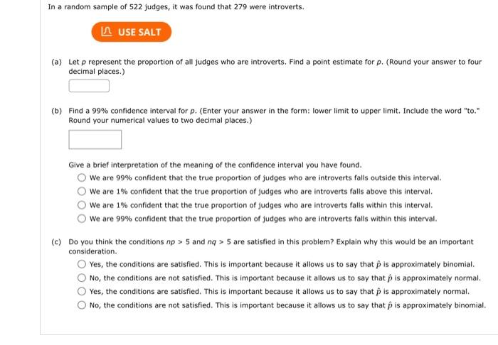 Solved In a random sample of 522 judges, it was found that | Chegg.com