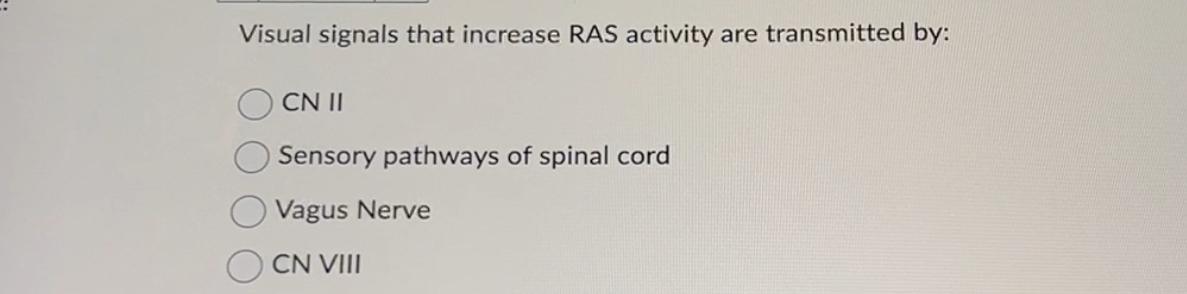 Solved Visual signals that increase RAS activity are | Chegg.com