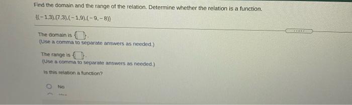Solved Find the domain and the range of the relation shown | Chegg.com