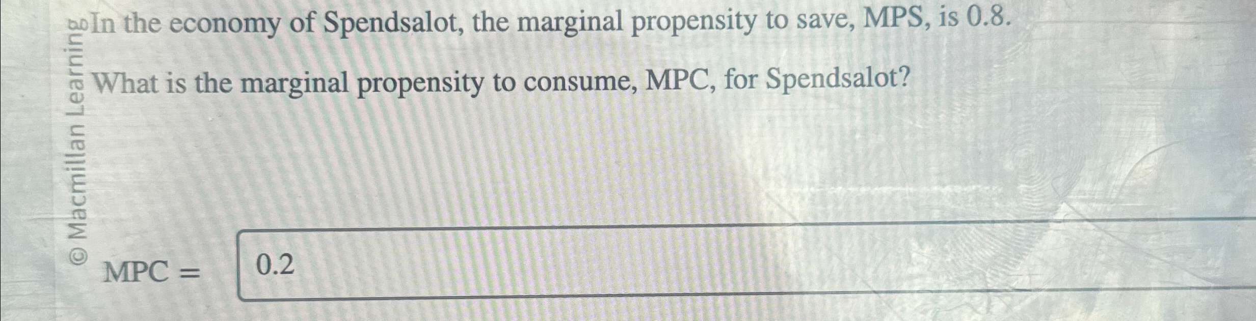 Solved boIn the economy of Spendsalot, the marginal | Chegg.com