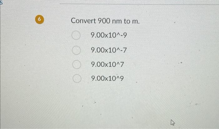 Solved Convert 900 nm to m. | Chegg.com