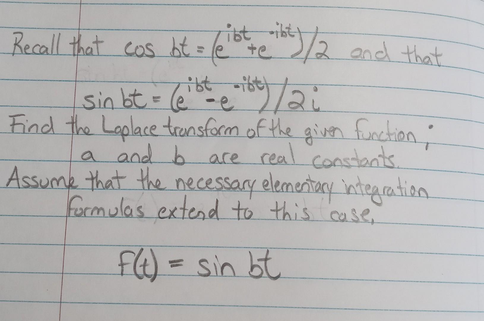 Solved Eibt Ibt Ift Recall That Cos Ht= (este 1/2 And That | Chegg.com