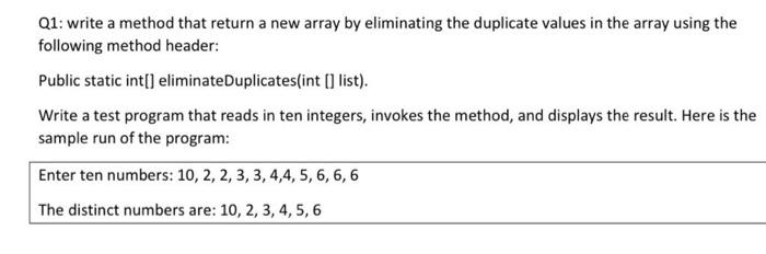 Solved Q1: write a method that return a new array by | Chegg.com