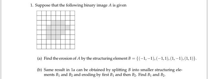 Solved 1. Suppose That The Following Binary Image A Is Given | Chegg.com