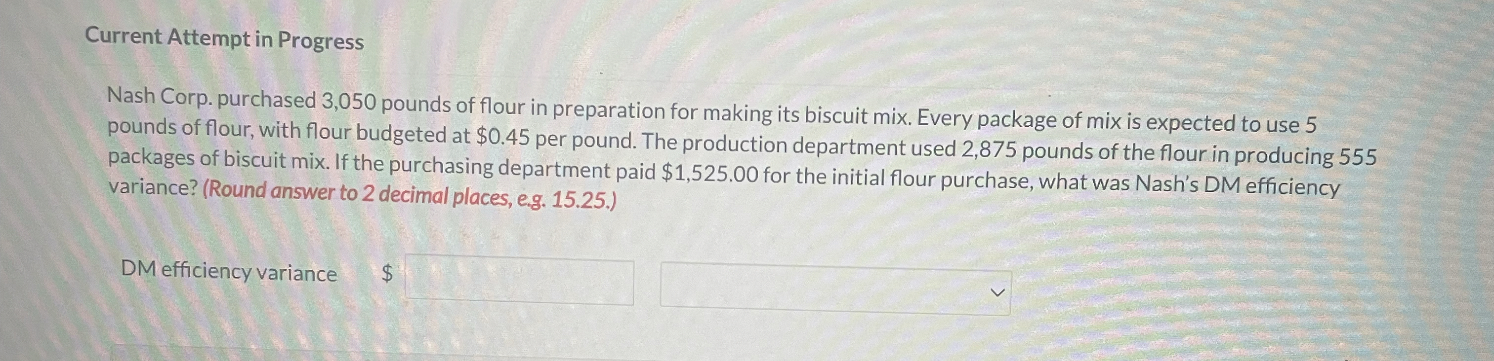 Solved Current Attempt In Progressnash Corp Purchased Chegg Com