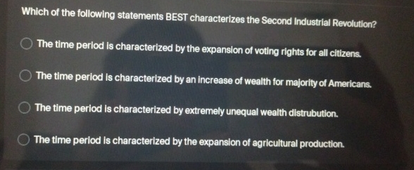 Solved Which of the following statements BEST characterizes | Chegg.com