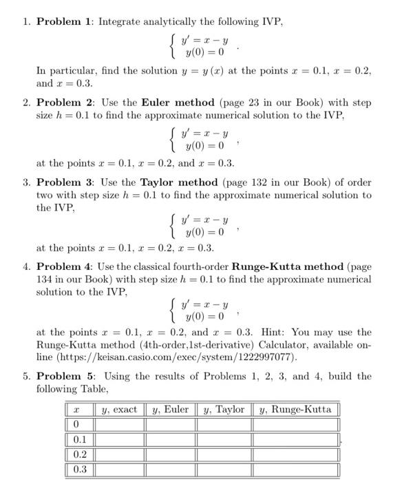 Solved 1. Problem 1: Integrate analytically the following | Chegg.com