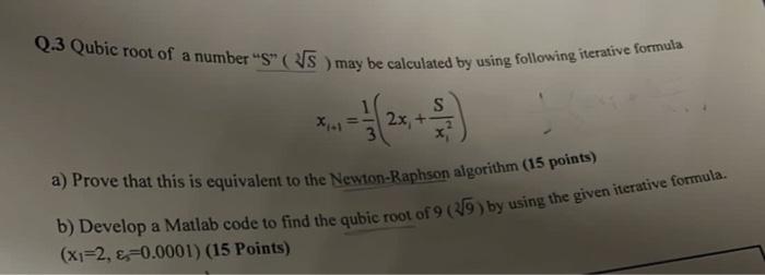 Solved Q.3 Qubic root of a number 