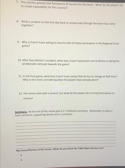 Remember the Titans Characters Give description of