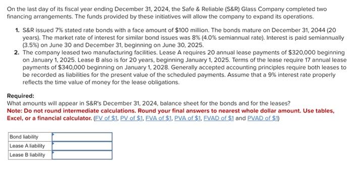 Solved Find Bond Liability, Lease A Liability , and Lease B | Chegg.com