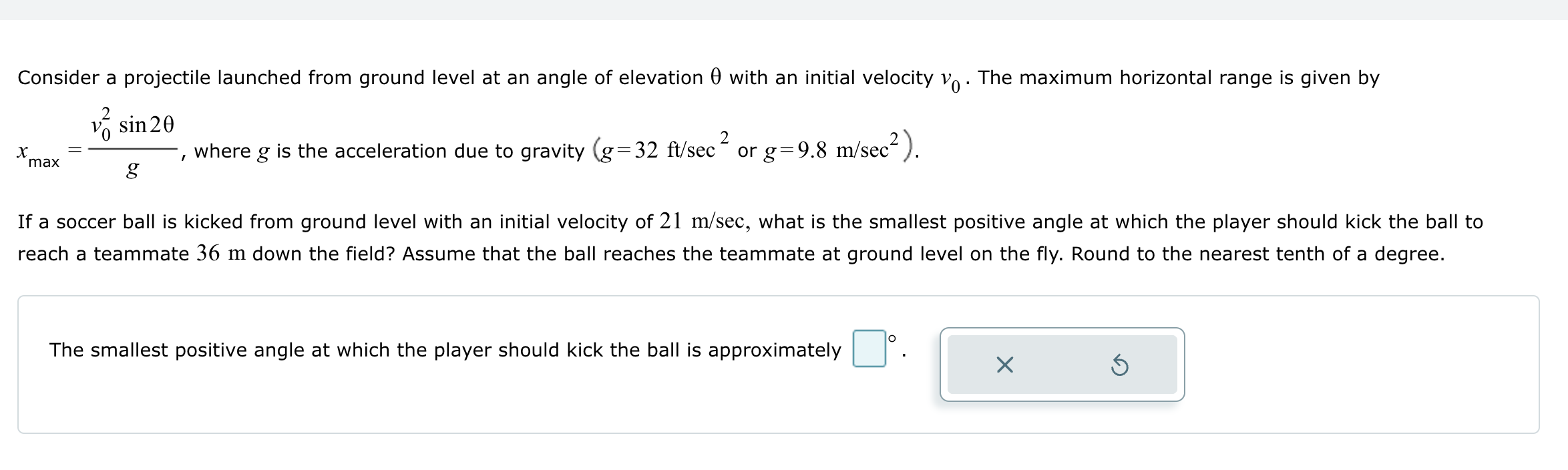 Solved Consider a projectile launched from ground level at | Chegg.com