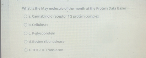 Solved What is the May molecule of the month at the Protein | Chegg.com