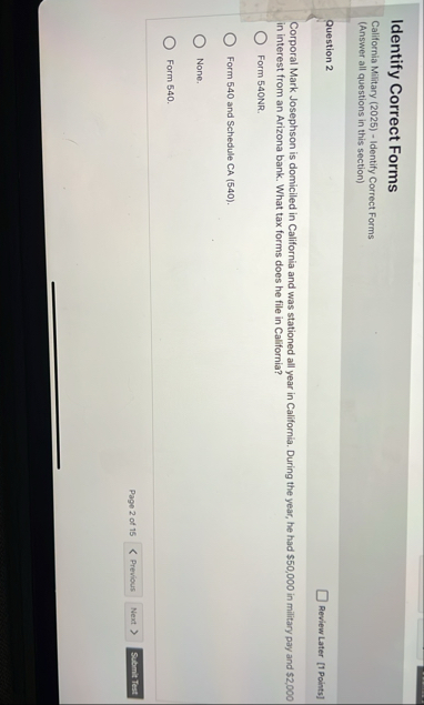 Solved Identify Correct FormsCalifornia Military (2025) - | Chegg.com