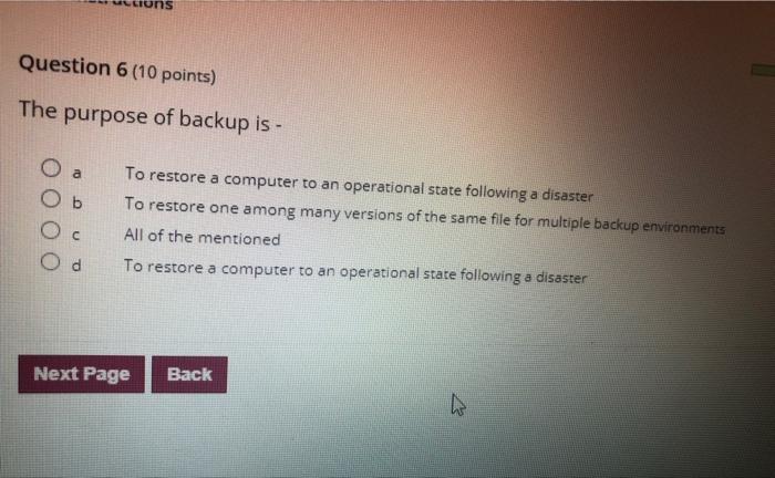 Solved Which of the following backup technique is most | Chegg.com
