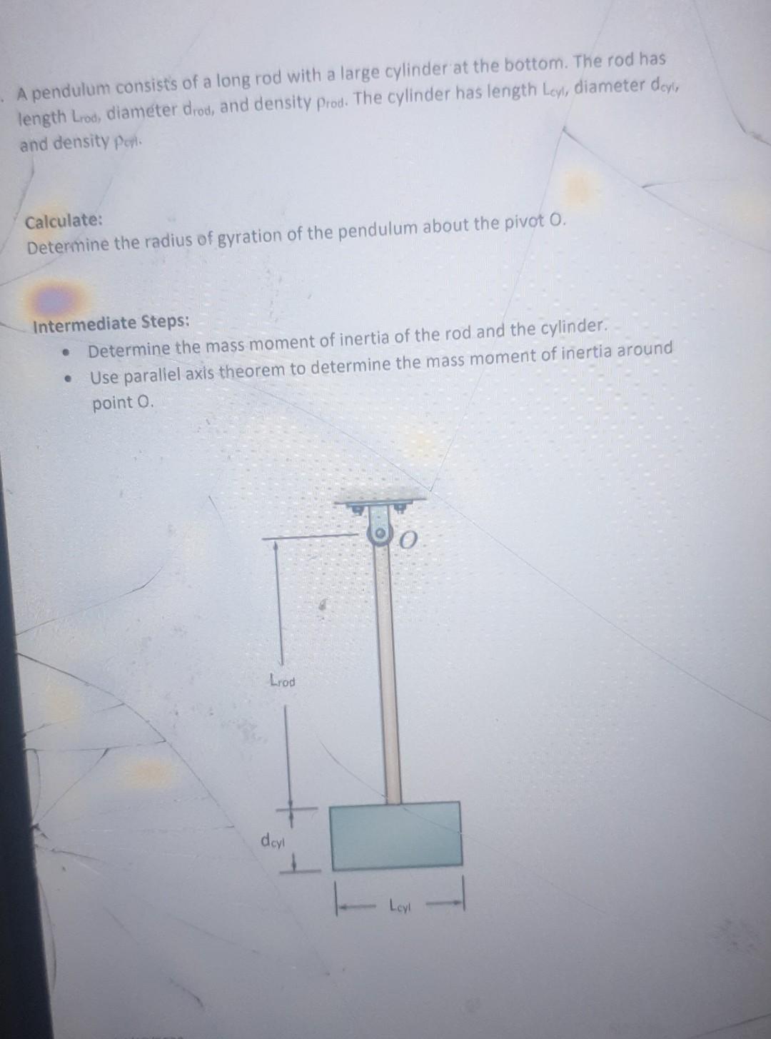 Solved A pendulum consists of a long rod with a large | Chegg.com