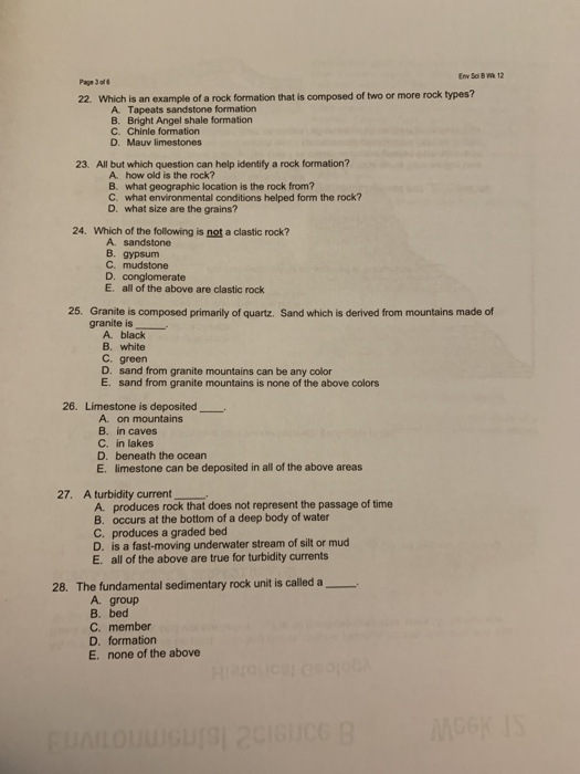 Solved Historical Geology All of the packet should be read, | Chegg.com