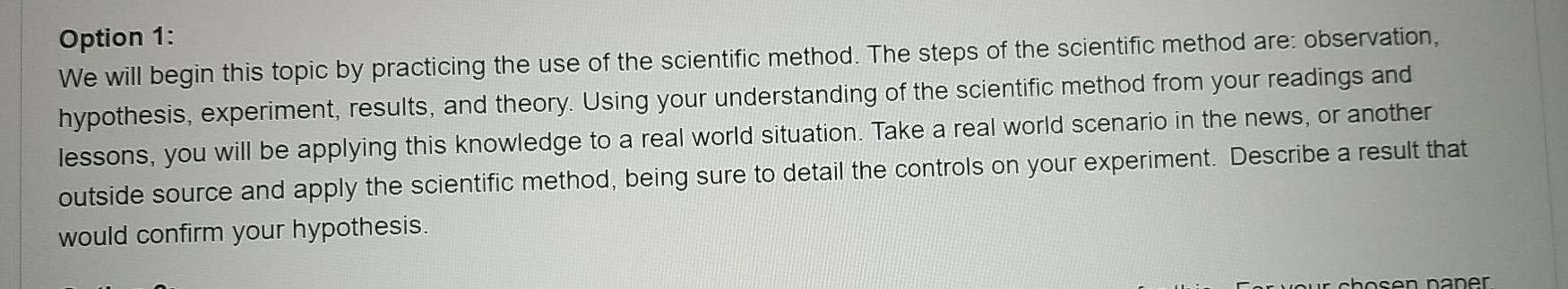 Solved Option 1: We will begin this topic by practicing the | Chegg.com