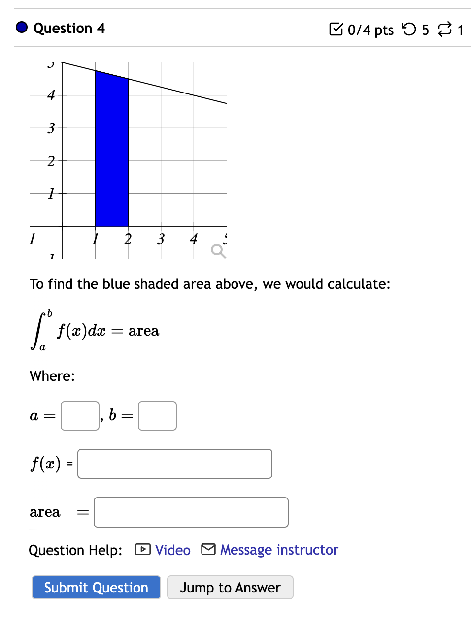 Solved Question 4To find the blue shaded area above, we | Chegg.com