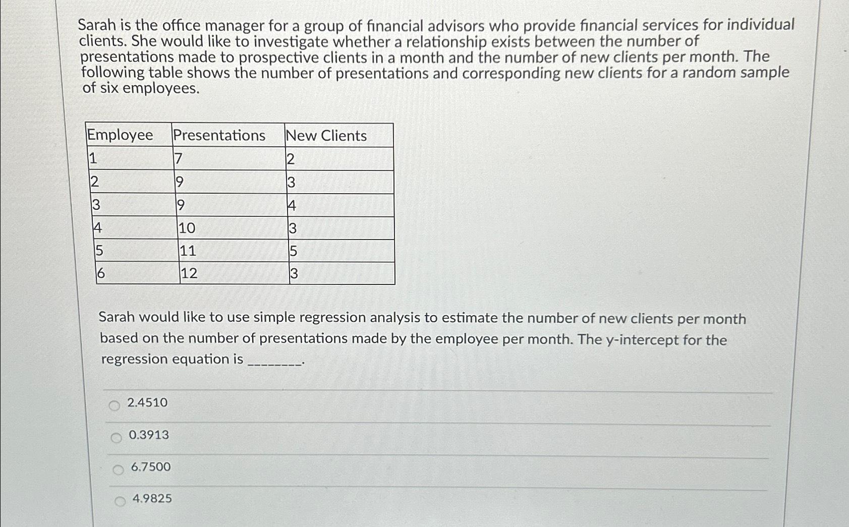 Solved Sarah is the office manager for a group of financial | Chegg.com