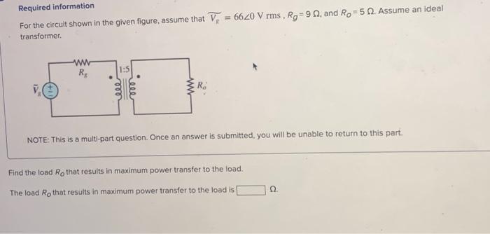 Solved Required Information For The Circuit Shown In The | Chegg.com