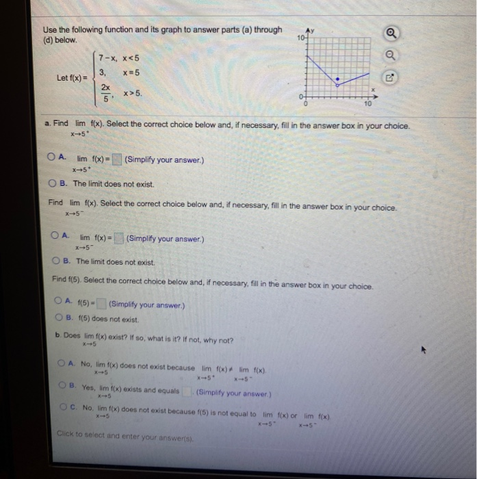 Solved 1074 a Use the following function and its graph to | Chegg.com