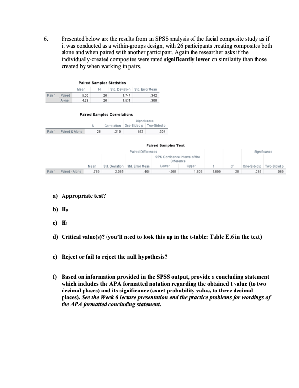 Presented below are the results from an SPSS analysis | Chegg.com