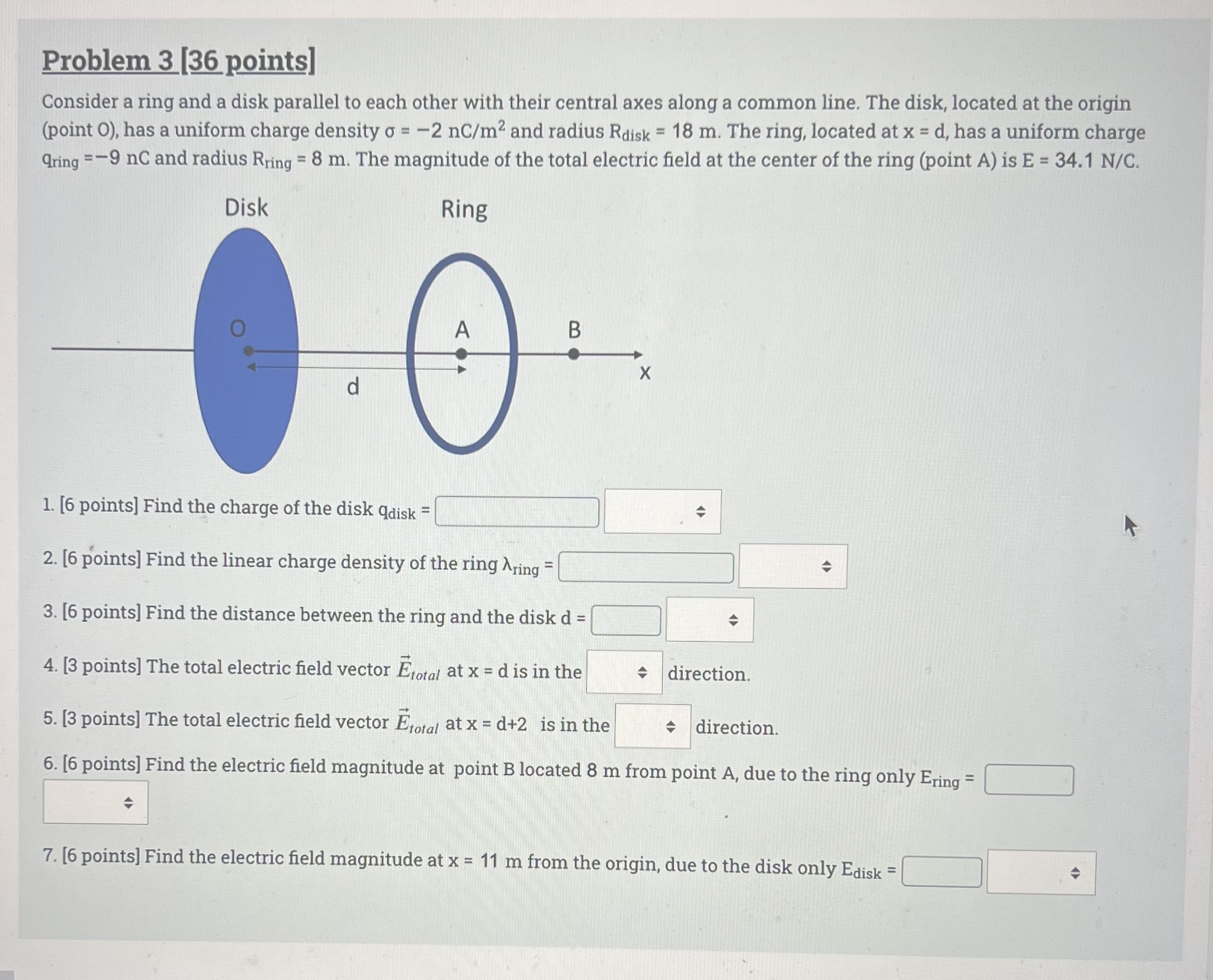 Solved Problem 3 [36 ﻿points]Consider a ring and a disk | Chegg.com